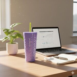 Starbucks Fall ‘23 Lilac Purple Pearlescent Wave Glass Cold Cup Mermaidcore 18oz